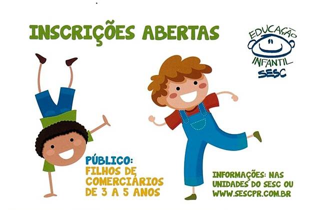 SESC ABRE INSCRIÇÕES DE BOLSA DE ESTUDOS PARA EDUCAÇÃO INFANTIL
