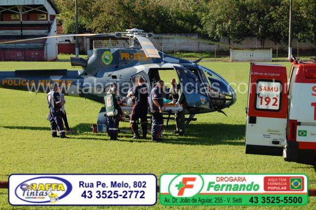 HELICÓPTERO DA POLICIA MILITAR REALIZA MAIS UMA TRANSFERÊNCIA DE PACIENTE EM JACAREZINHO