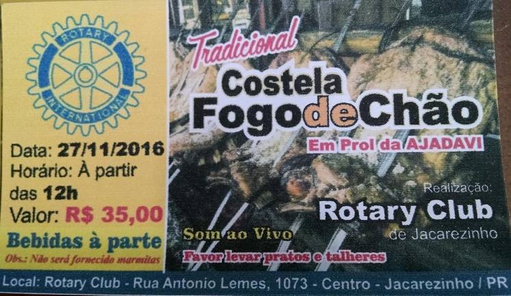 COSTELA DE CHÃO NO ROTARY DE JACAREZINHO EM PROL DA AJADAVI