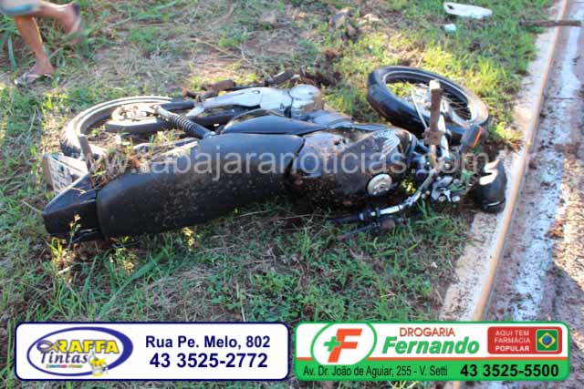 Acidente entre duas motocicletas mata um jovem e deixa outro gravemente ferido na estrada do Guaraiuva em Ourinhos