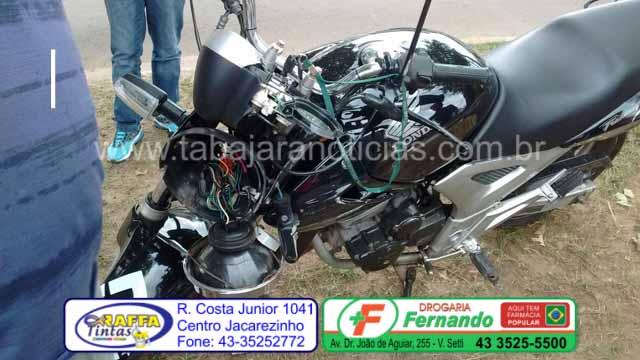 Motociclista fica ferido em acidente na via Sett.