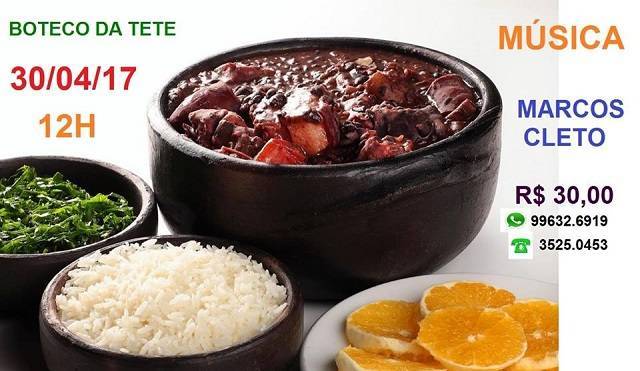 Nesta quinta tem show ao vivo com Mauricio Gois, domingo tem feijoada e Marcos Cleto