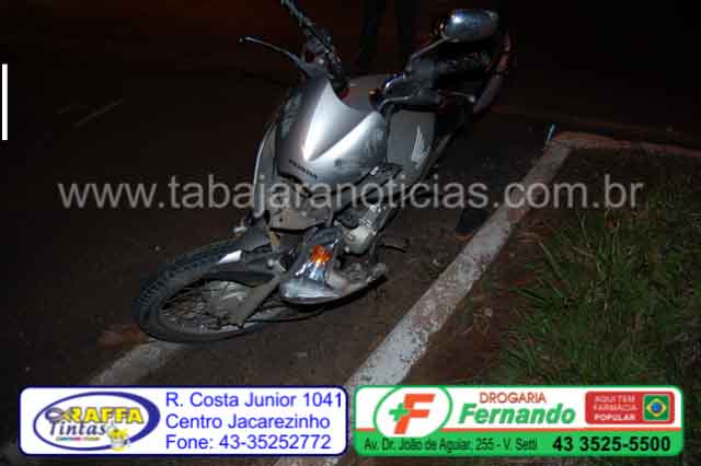 Acidente entre carro e moto deixa duas pessoas feridas no trevo da BR 153 em Jacarezinho