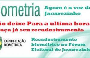 Fórum Eleitoral comunica que estará de plantão nos dias 10/11 e 15/06 para o cadastramento biométrico