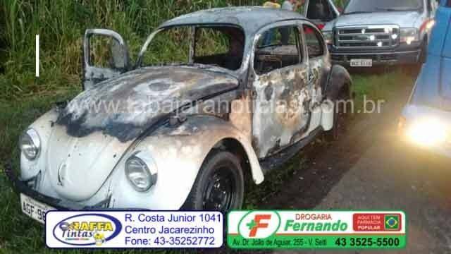 Fusca queimado - Tabajara Noticias
