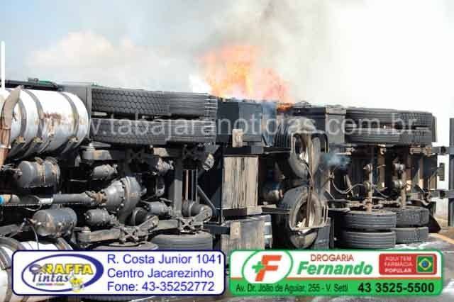 Carreta pega fogo na BR 153 - Tabajara Noticias