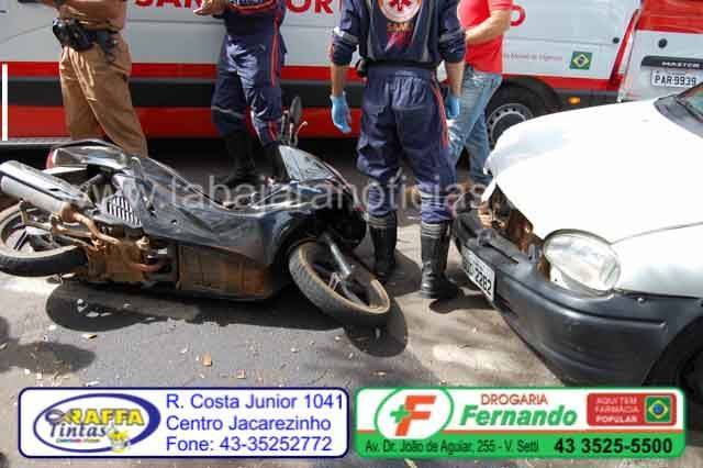Acidente moto x carro - Tabajara Noticias