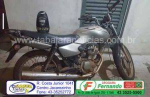 Equipe Rocam da Policia Militar recupera moto furtada no mesmo dia do crime em Santo Antonio