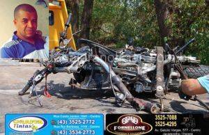 Jacarezinhense morre em grave acidente entre moto e caminhonete na BR 153