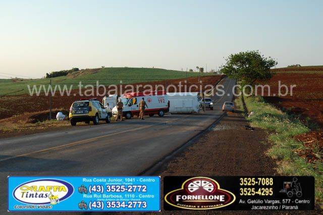 caminhão tombado - Tabajara Noticias