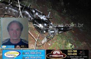 Motociclista de Assis morre em acidente na PR 431 em Jacarezinho