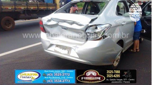 Colisão carro x carreta B 153 - Tabajaranoticias.com.br