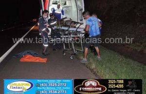 Duas pessoas ficam gravemente feridas em acidente entre moto e bicicleta na BR 153