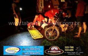 Acidente entre moto e carro deixa uma pessoa ferida na PR 431