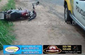 Motociclista fica ferido ao sofrer queda na curva da Garapeira na Vila Sett