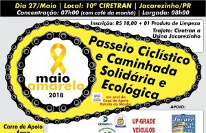 1º Passeio ciclístico e caminhada solidária e ecológica neste domingo 27 participem