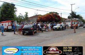 Moto atropela pedestre após colidir com carro na Vila Silas