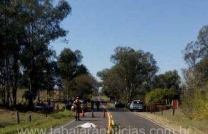 Motorista de ônibus atropela e mata mulher na PR 218 e foge sem prestar socorro mas é pego pela Policia