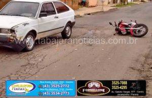 Acidente entre carro e moto na Vila São Pedro