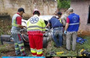 Motorista fica gravemente ferida após capotar carro no km 03 da BR 153 em Jacarezinho