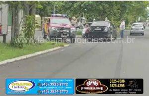 Câmera de segurança flagra acidente no centro de Jacarezinho