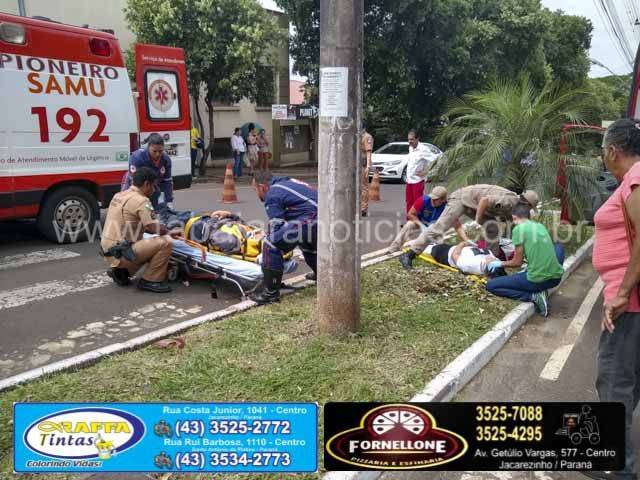 Acidente entre carro e moto deixa fratura exposta - Tabajara Noticias