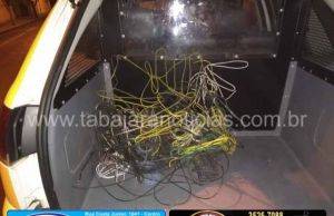 Menor é apreendido com fios furtados o mesmo já tem nove passagens pelo mesmo crime