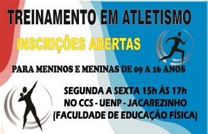 Inscrições abertas para treinamento de atletismo em Jacarezinho, totalmente gratuito.