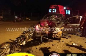 Mulher morre em acidente entre moto e carro na estrada da platina.