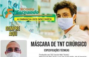 Drogaria Fernando comunica seus amigos e clientes que acaba de receber mascaras cirúrgicas.
