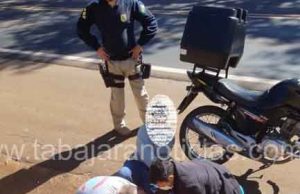 Motociclista fica ferido após sofrer queda na BR 153.