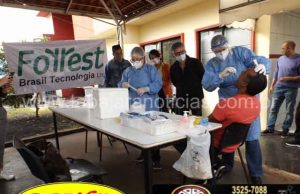 Bombeiros de Jacarezinho fazem testes para a Covid-19.