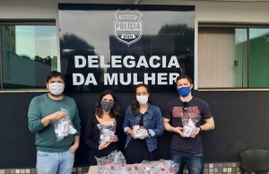 Delegacia da Mulher de Jacarezinho recebe do Instituto Federal do Paraná IFPR, kits com mascaras e álcool em gel.