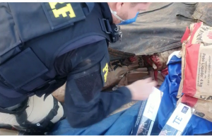 PRF apreende R$ 100 mil reais em cigarros escondidos num caminhão carregado com carvão em Andirá.