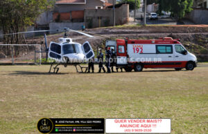 Helicóptero do SAMU realiza transferência de idosa de 85 anos vitima de bloqueio atrioventricular, para Arapongas.