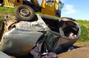 Cadeirinha salva vida de bebê de um ano em acidente no Paraná.