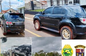 Policia Militar recupera caminhonete roubada em Santo Antônio da Platina.