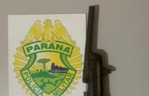 Policia Militar encontra revólver de fabricação caseira no Colégio Estadual Cívico Militar José Pavan.
