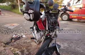 Motociclista escapa da morte em grave acidente na Vila São Pedro.