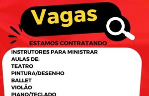 Vagas de emprego para instrutores em Jacarezinho.