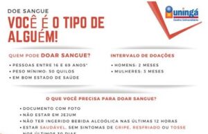 Salve vidas Seja vc também um Doador de sangue.