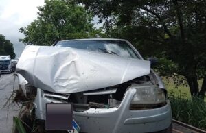 Motorista fica ferida em acidente entre Gol e Caminhão na PR 092.