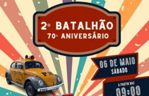 O 2º Batalhão de Policia Militar de Jacarezinho comemora 70º aniversário e realiza exposição de viaturas antigas.