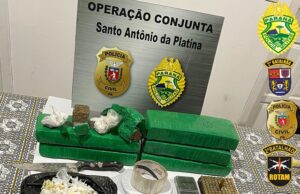 Operação conjunta apreende drogas, armas e munições em Santo Antônio da Platina.