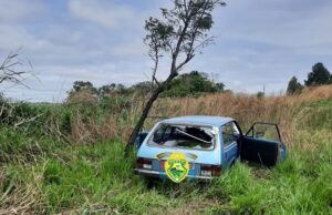 Motorista fica gravemente ferido ao ser atingido por pedaço de campana de freio de caminhão que se soltou na PR 092.