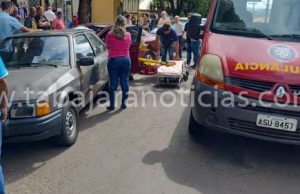 Acidente envolvendo quatro carros deixa uma pessoa ferida no centro de Jacarezinho.