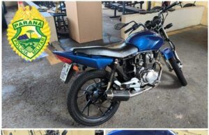 POLÍCIA MILITAR RECUPERA MOTOCICLETA ROUBADA EM JACAREZINHO/PR