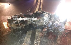 Tragédia na BR 153 em Jacarezinho, jovem motociclista morre após colidir de frente com carro.