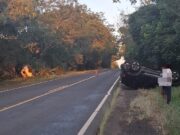 Colisão traseira deixa ferido na PR-218 em Joaquim Távora