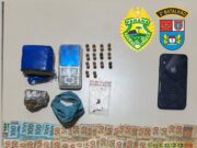 POLÍCIA MILITAR PRENDE HOMEM POR TRÁFICO E APREENDE DROGAS, MUNIÇÕES E VEÍCULO EM SIQUEIRA CAMPOS